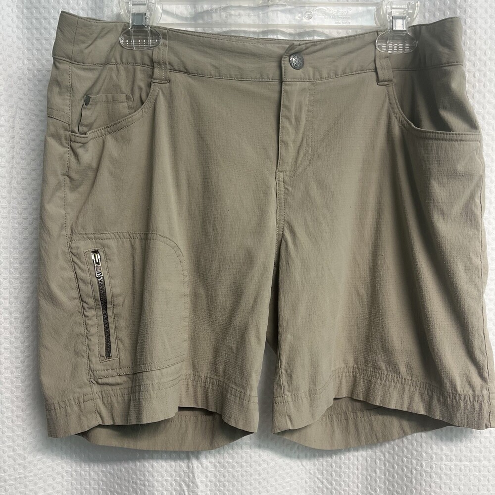 Prana Women’s Beige Rip stop Hiking Cargo Shorts Gorpcore 10‎
